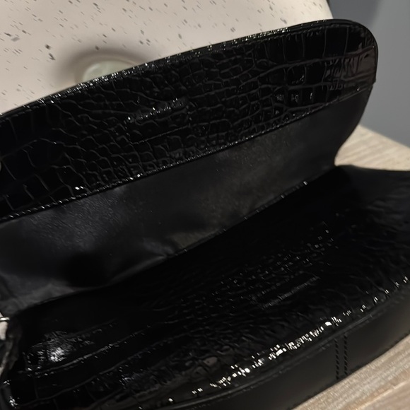 GB Girls Black Glossy Mini Bag with Croc Texture - Picture 5 of 11